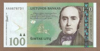 Lithuania: 100 Litu Banknote,  (unc),  P - 70,  2007,