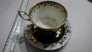 Royal Albert Regal Series Tea Cup And Saucer Gold Lace And Black Fine China