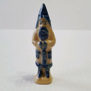 1990 Bbp Beaumont Brothers Pottery Christmas Santa Cobalt Blue 5 Inches Tall
