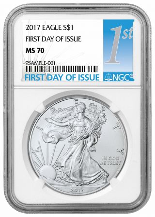 2017 1 Oz American Silver Eagle $1 Ngc Ms70 First Day Of Issue Sku44406