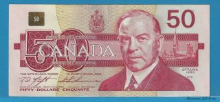 1988 Bank Of Canada $50 Dollar Bank Note Prefix Fhs7722710 (knigh/thiessen) Cir