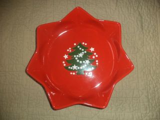 Red Waechtersbach West Germany Red Christmas Xmas Tree Star Serving Bowl