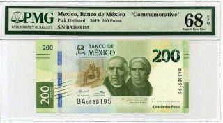 Mexico 200 Pesos 2019 Comm.  P Gem Unc Pmg 68 Epq
