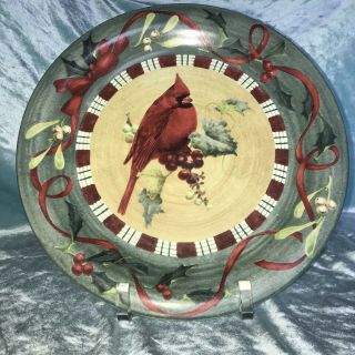 Lenox Winter Greetings Everyday Cardinal 10 3/4 Tartan Dinner Plate