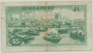 (S) 612231 - 177 Singapore 5 Dollars ND (1967 - 72),  P.  2c 2