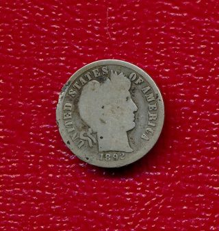 1892 - S Barber Silver Dime Semi Key Date Nicely Circulated