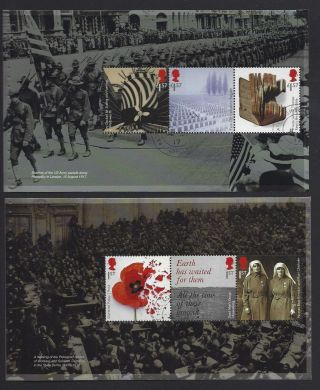 Great Britain 2017 World War 1 1917 Booklet Panes 2 And 3 Fine