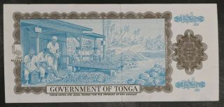 Tonga 1/2 Pa ' anga Bank Note From 1967 Pick 13a 2