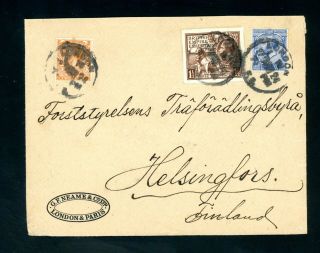 1924 1 1/2d Wembley Exhibition On 6d Rate Cover To Helsingfors Finland (n343)