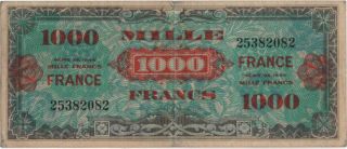 France 1000 Francs Dated 1944 Allied Military Currency,  P120a Avf/vf