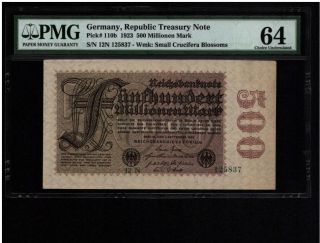 Germany,  Republie Treasury Pick 110b 1923 500 Millionen Mark 007