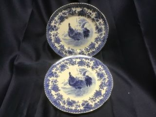 William James Farm Yard Rooster Set Of 2 Salad Plates Round Tabletops Unlimited