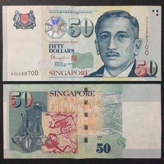 2017 Singapore 50 Dollars P - 49i Unc  W/2 Star Arts Tharman