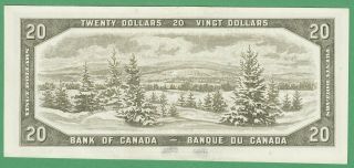 1954 Bank of Canada $20 Dollar Note - Beattie/Rasminsky - G/W4438655 - AU 2