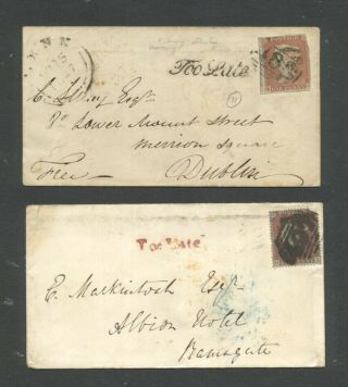 Great Britain,  Victoria,  2 X Covers,  Too Late