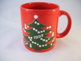 Waechtersbach Christmas Tree 1997 Coffee Mug Germany Red Retired Pattern