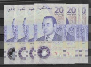 2019 10 X Morocco Banknote Maroc Billet De Banque 20 Dhs Commemorative Note Unc