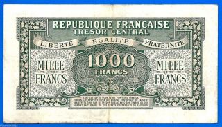 France 1000 Francs 1945 Tresor Central Serie A Fat Number Frcs World 3