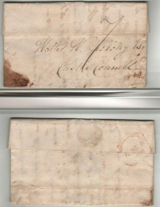 Gb Ireland 1808 Entire Gloucester To Castle Connell B/s Red Mermaid.  To Walter Ho