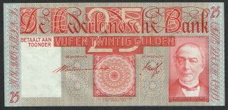 Netherlands 25 Gulden 1941 Au/unc Mr.  Mees P50