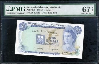Bermuda 1 Dollars 1982 P 28 Gem Unc Pmg 67 Epq Highest