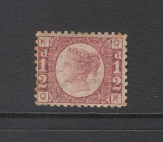 Gb Qv 1/2d Rose Sg49 Plate 15 Halfpenny Bantam " Qk " 1870 Hinged Stamp