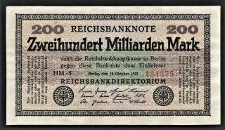 Vad - Germany - 200 Milliarden Mark Banknote - P 121a (cv=75)