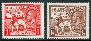 Gb Kgv 1925 British Empire Exhibition Set Sg432/433 Hinged Mh