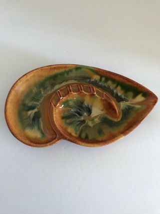 Vintage Royal Haeger Pottery Ash Tray Green/yellow/rust Swirl