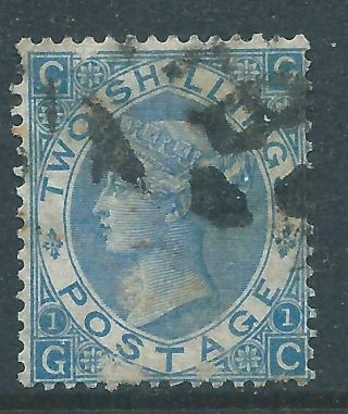 Queen Victoria Stamp Sg118 Two Shillings Blue Plate 1 R4146d