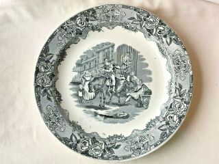 Vintage P Regout Co Maastricht 9 1/4 Inch Decorative Plate Indian Trafic