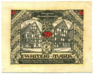 Germany OSTERWIECK - HARZ 20 Mark 1923 LEATHER Notgeld 2