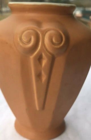Coors Art Deco Rams Head Matte Pottery Vase