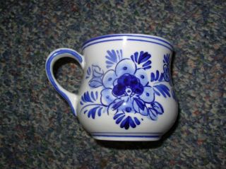 Delft Blue Tea Coffee Cup Mug Hand Painted Holland Windmill Flowers DAIC 2