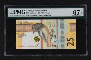 2019 Aruba Central Bank 25 Florins Pick Unlisted Pmg 67 Epq Gem Unc