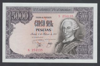 Spain 5000 Pesetas 1976 Au P.  155,  Banknote,  Uncirculated