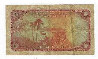 Rhodesia & Nyasaland 10 Shillings 1957.  JO - 8355 2