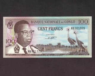 Congo 100 Francs 1964 P - 6a Au