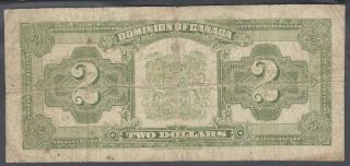 1923 DOMINION OF CANADA 2 DOLLARS BANK NOTE BLACK SEAL 2