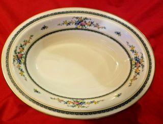 Noritake Ivory China - Amenity 7228 - Oval Serving Bowl With Gold Trim