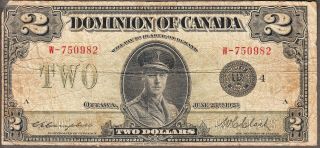 1923 Dominion Of Canada $2.  00 Bank Note - Very Good - Dc - 26s - W750982