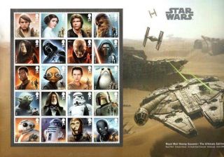 Star Wars Stamps Souvenir Cover With 20 Unfranked 1st Class Stamps