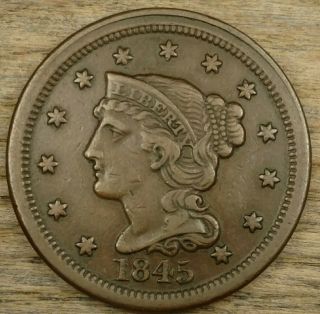 1845 Braided Hair Large Cent Xf