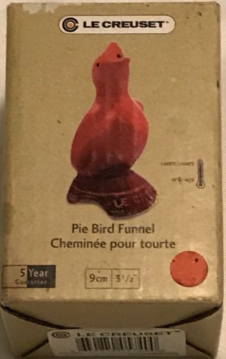 Le Creuset La Crueset Pie Bird Funnel 3.  5 " Stoneware Pottery Red Cerise