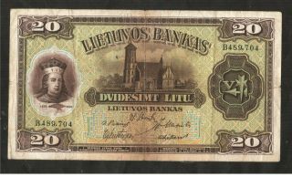 Lithuania,  Russia,  Latvia,  Germany - 20 Litu 5.  7.  1930 Seria B - F,
