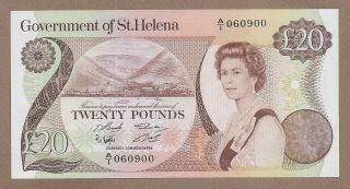 Saint Helena: 20 Pounds Banknote,  (unc),  P - 10a,  1986,