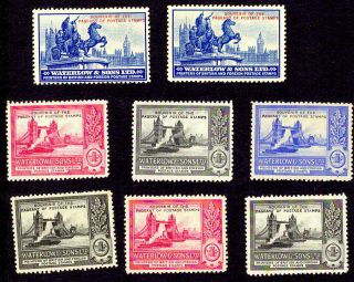Stamp Centenary Exhibition 1940.  " Pageant Of Postage Stamps " Souvenir Stickers