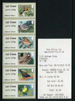 Birds 1 Wincor 1st Class Set Of 6 Plymouth K2 Scarce Post Go Sg Cat £45 A