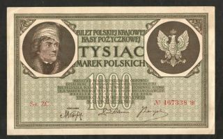 Poland,  Russia,  Latvia,  Germany 1000 Mark 17.  5.  1919,  Aunc,  Pick 22