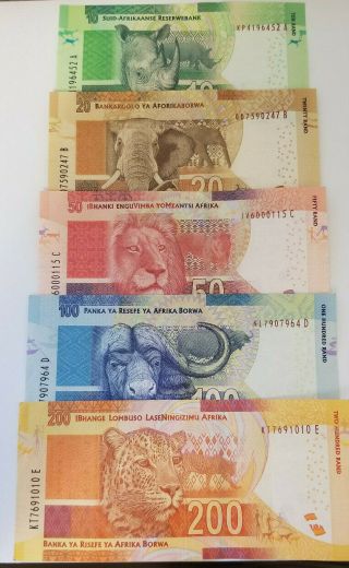 SET South Africa 10;20;50;100;200 rand,  UNC 2